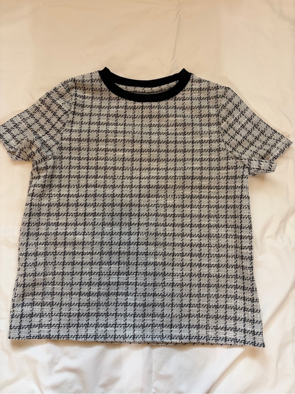 Black & White Checked Knit Tee